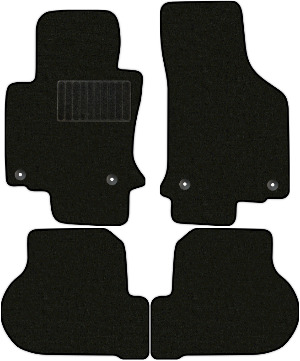 Коврики текстильные "Классик" для Volkswagen Jetta V (седан / 1K2) 2005 - 2010, черные, 4шт.