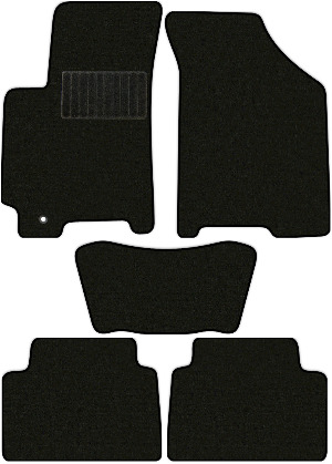 Коврики текстильные "Стандарт" для Daewoo Lacetti (универсал / J200) 2004 - 2009, черные, 5шт.