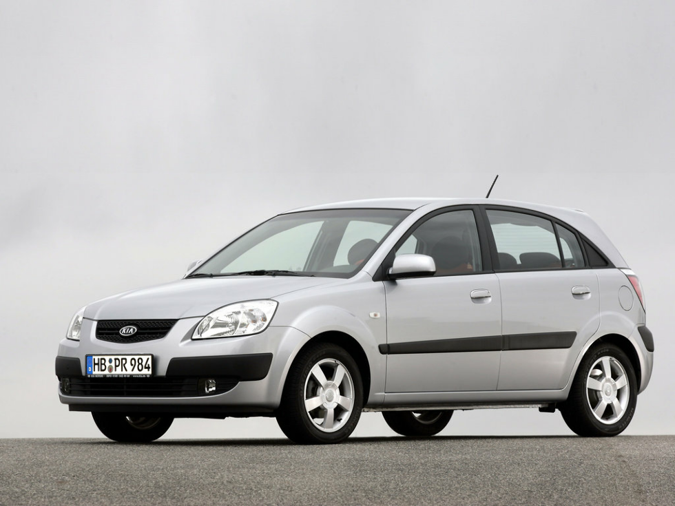 Коврики текстильные "Классик" для Kia Rio II (хэтчбек 5 дв / JB) 2005 - 2009, темно-серые, 4шт.